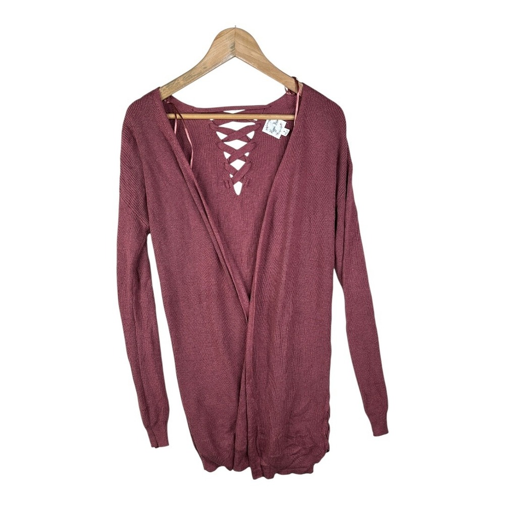Hippie Rose Womens Red Cardigan Size Small‎